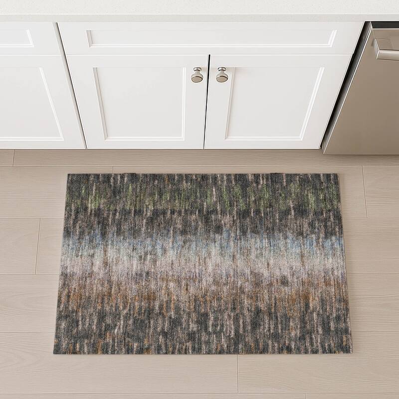 Machine Washable Indoor/ Outdoor Contemporary Ombre Chantille Rug