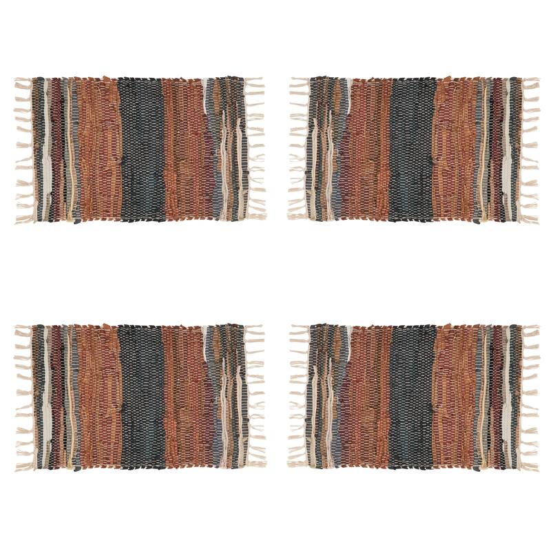 Striped Design Multicolor Chindi Placemats (Set of 4)