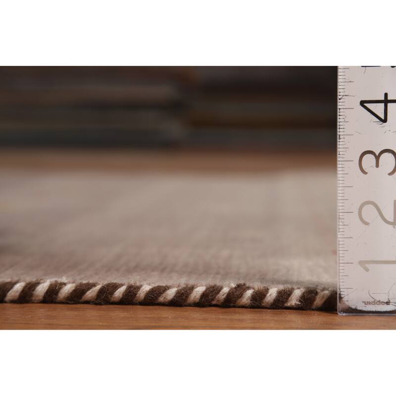 Hand Knotted Oriental 100% Wool Carpet Tribal Stripe Brown Gabbeh Area Rug - 5' 10'' X 4' 2''