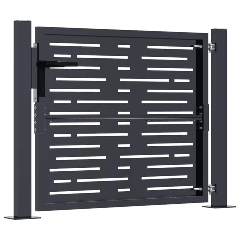 vidaXL Garden Gate Anthracite Steel Square Design