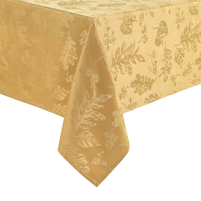 Elegant Woven Leaves Jacquard Damask Tablecloth