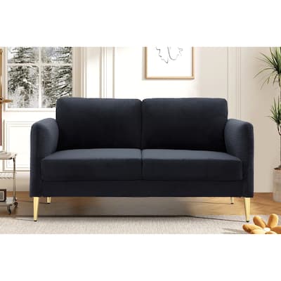US PRIDE FURNITURE 60.63" W Mid-Century Corduroy Fabric Loveseat