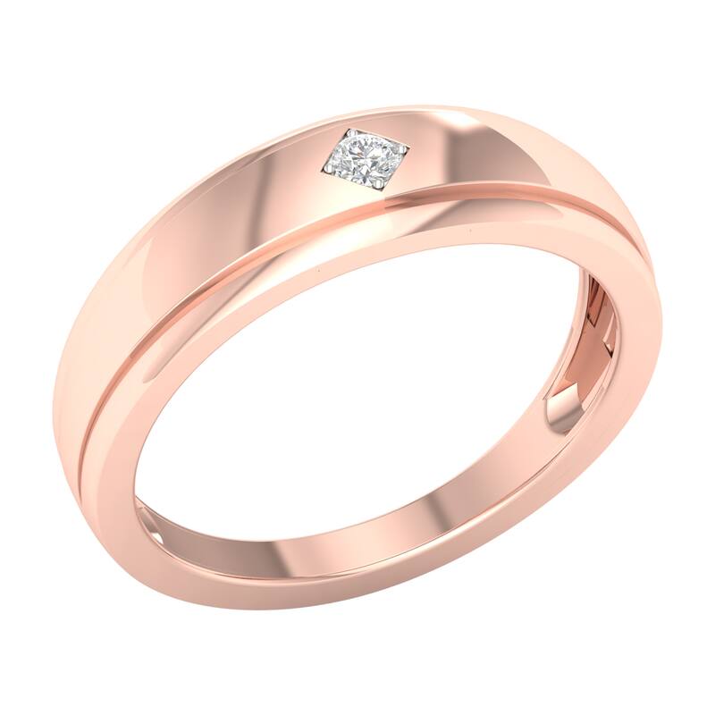 1/20ct TDW Diamond Wedding Band in 10K Gold for Men