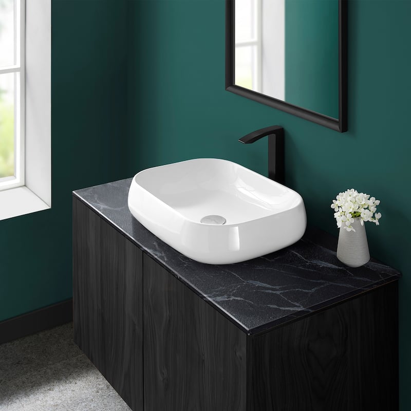 Swiss Madison SM-VS274 Chateau 22" Square Ceramic Vessel Sink - 22"