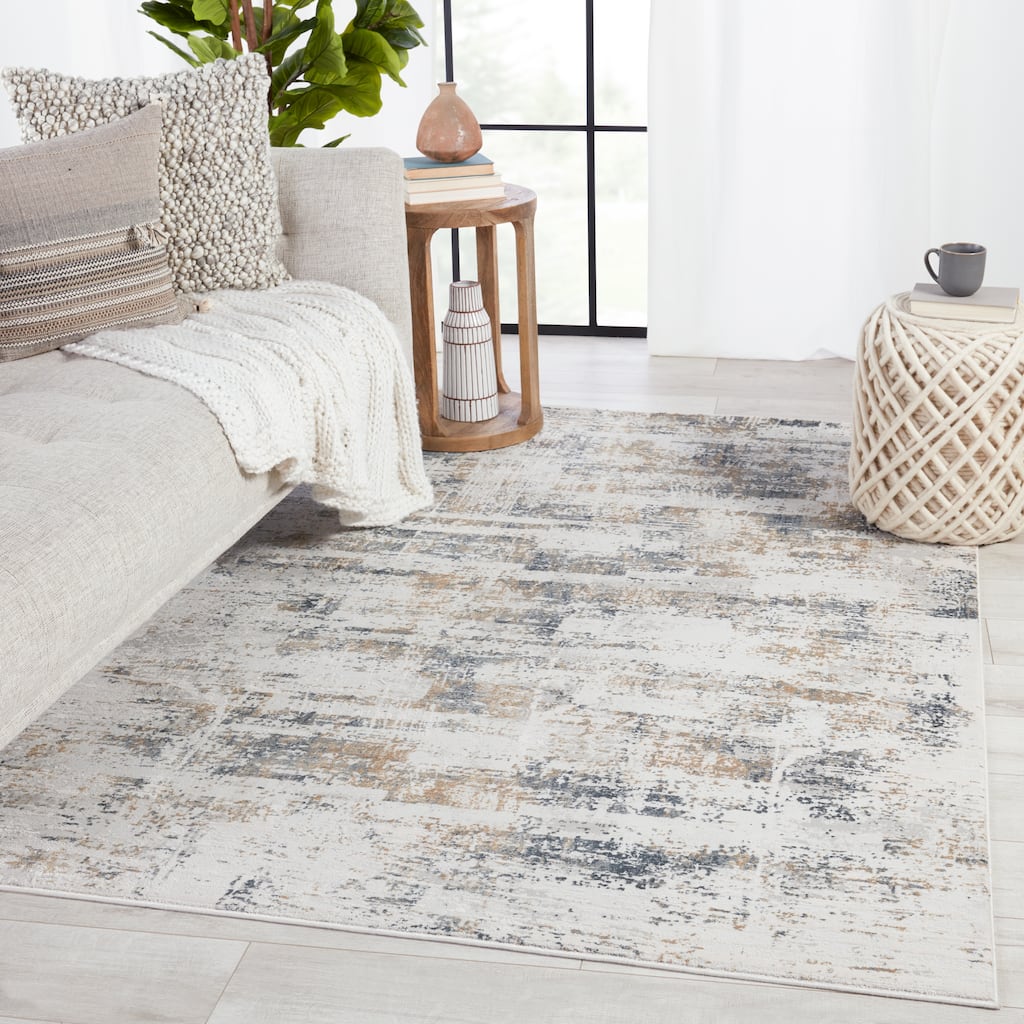 Harvey Abstract Light Gray/ Gold Area Rug