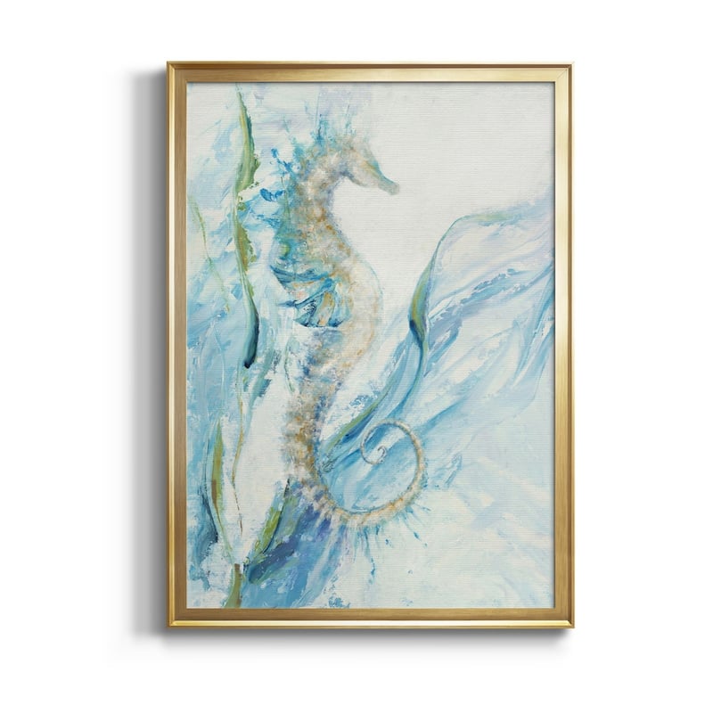 New Seahorse Premium Framed Canvas - Ready to Hang - Gold - 30.5X42.5