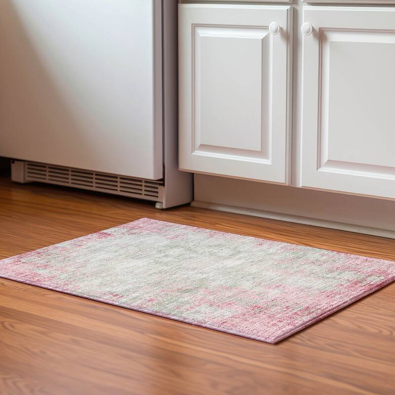 Premium Washable Super Soft Solid Casual Mayfield Rug - Pink - 1'8" x 2'6"