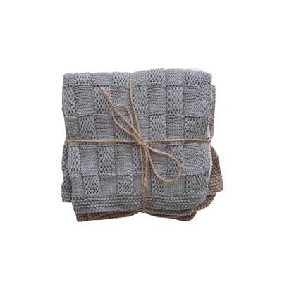 Cotton Blend Dish Towels - 10.5"L x 10.5"W x 0.3"H - 10.5"L x 10.5"W x 0.3"H