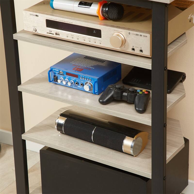 Storage Shelves with Steel Frame and Cable Management