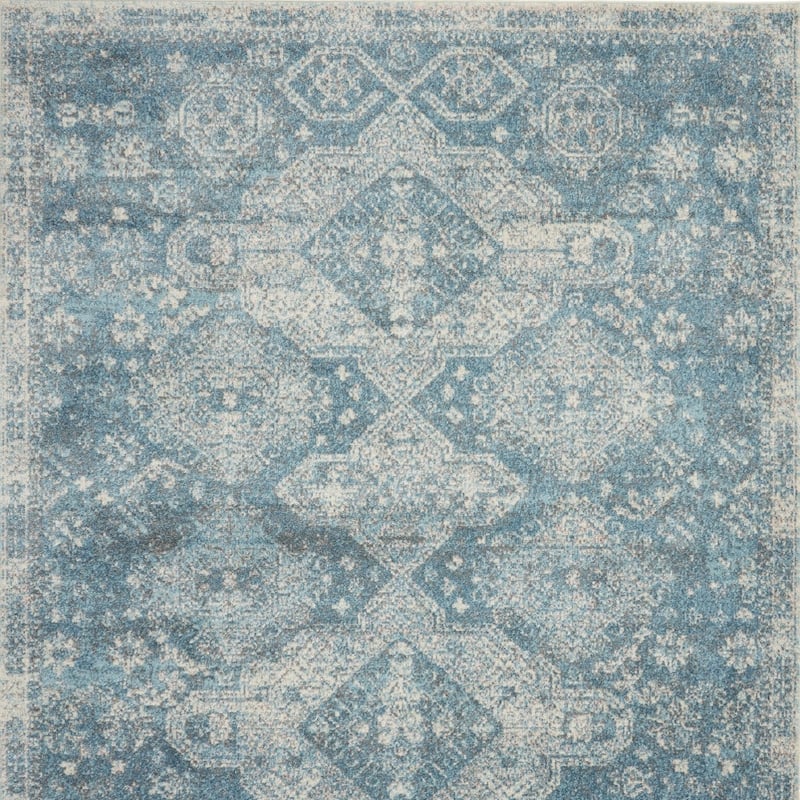 Power Loomed Distressed Geometric Modern Stain Resistant Area Rug - 142' X '106' X '0.5