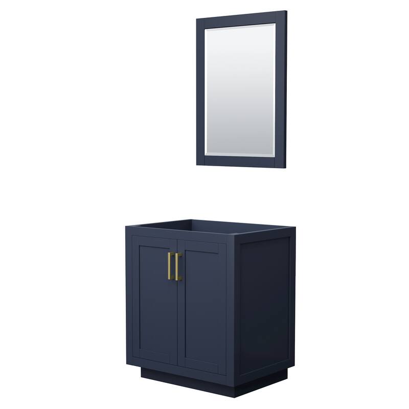 Wyndham Collection WCF2929-30S-CX-M24 Miranda 30" Single Free Standing - Dark Blue / Brushed Gold Hardware