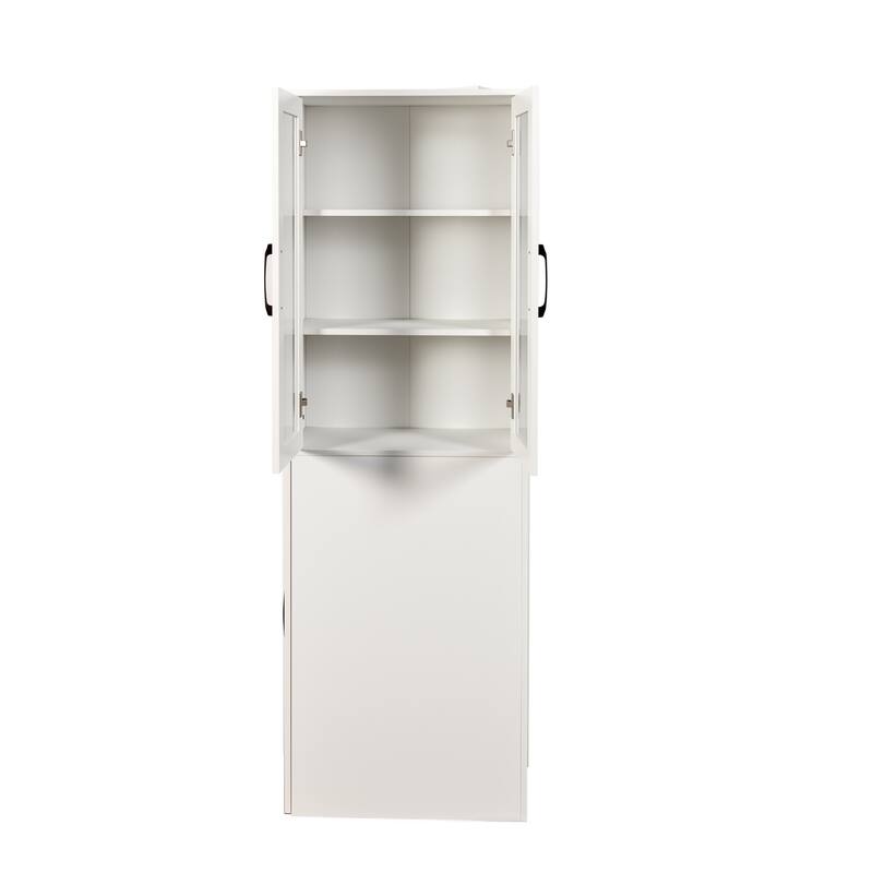 GDFStudio - Harry 70.87" Freestanding Multi-Function Pantry Cabinet with Pull-Out Shelves, Drawers & Microwave Stand