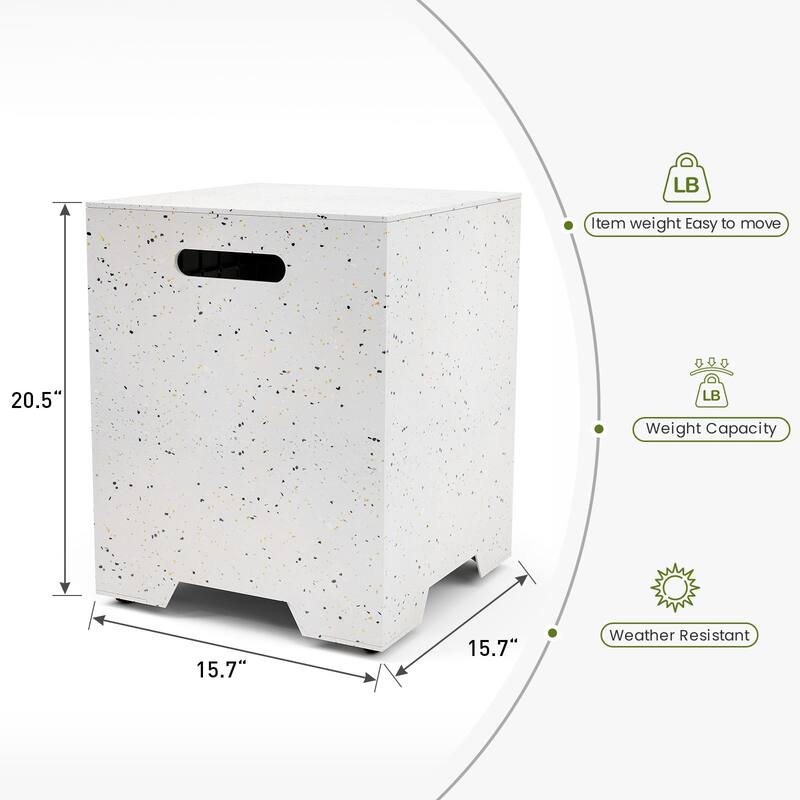COSIEST Concrete Outdoor Propane Tank Cover Table