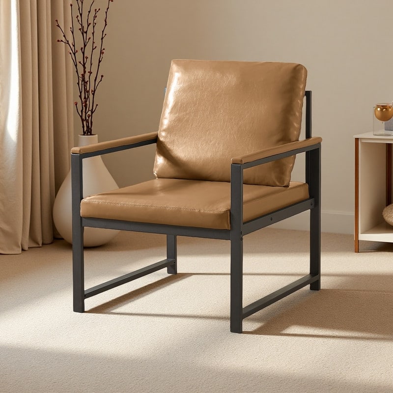 Tech Cloth Armchair with Padded Armrests and 330lb Capacity