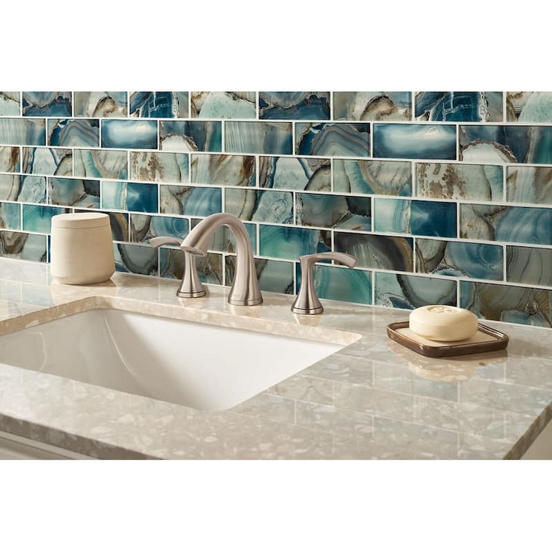 Ackland AKM-G-2X6SW-CA 12" x 12" Glass Brick Wall Mosaic Tile - Glossy