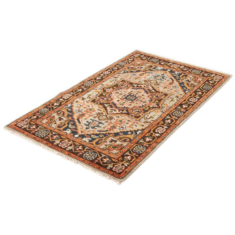 ECARPETGALLERY Hand-knotted Jules Serapi Light Grey Wool Rug - 4'11 x 7'11