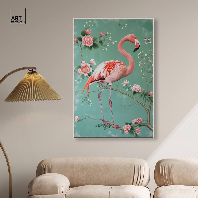 Flamingo's Fable Canvas by Art Remedy