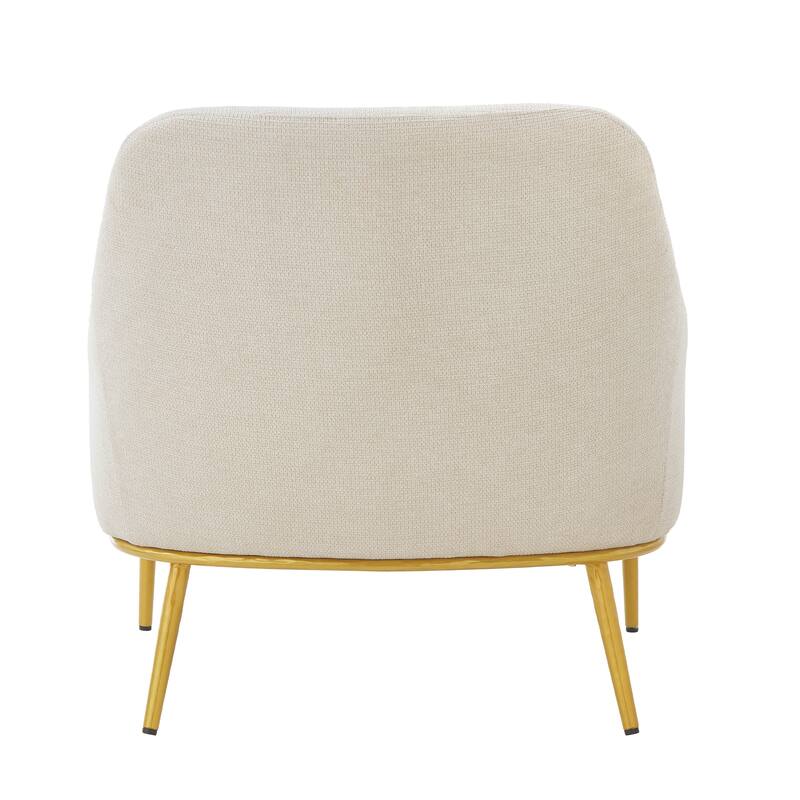 Christopher Knight Home - Modern Upholstered Armchair with Gold Metal Legs and Curved Backrest
