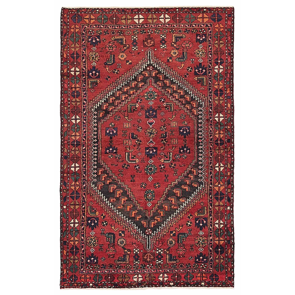 ECARPETGALLERY Hand-knotted Anadol Red Wool Rug - 4'3 x 6'11