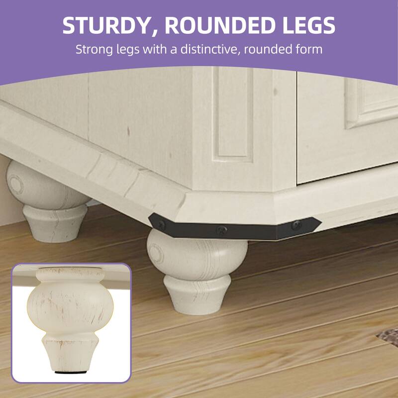 Farmhouse End Table, Sofa Side Table with Charging Station