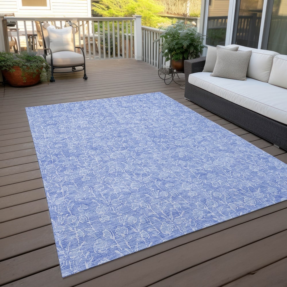 Machine Washable Indoor/ Outdoor Chantille Modern Floral Impressions Rug
