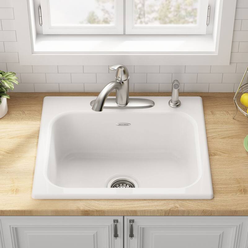 American Standard Quince 25" Drop In Single Basin Cast Iron Kitchen