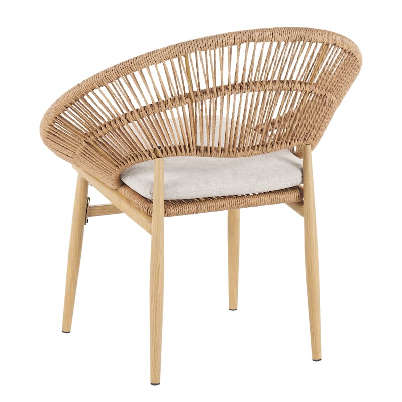 Wicker Dining Chairs Set of 2 Patio Armchairs, Leisure Chair Coffee Chair Reception Chair Side Chair