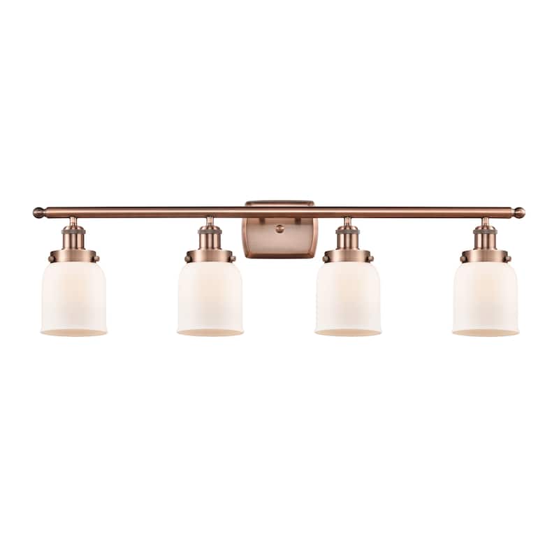 Innovations Lighting Ballston Urban Bell - 4 Light 36" Bath Vanity Light - Antique Copper/Matte White
