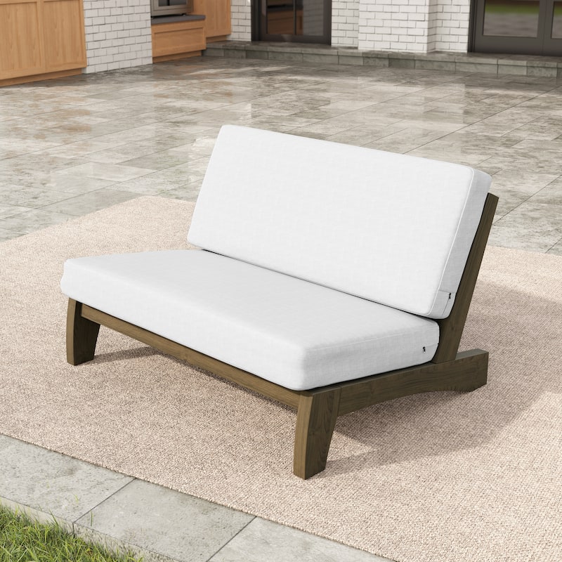 Sectional Wood Furniture 2 Seat Armless Patio Sofa