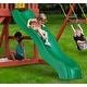 preview thumbnail 11 of 19, Gorilla Playsets Nantucket II Wood Swing Set with Wave Slide - Redwood - 15.5 ft W x 13 ft D x 10.5 ft H