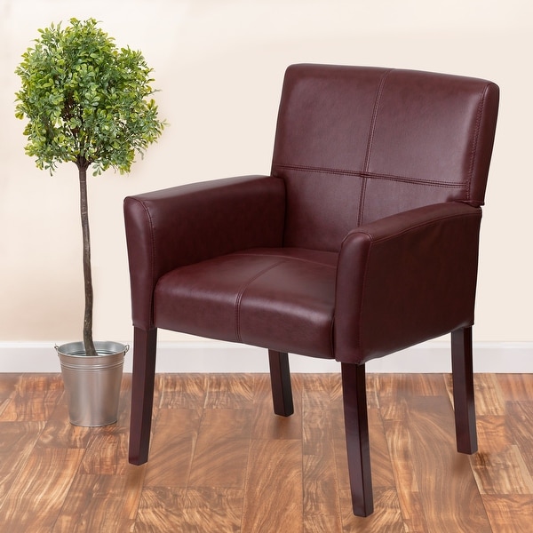 Flash Furniture High Back Traditional Tufted Burgundy LeatherSoft Side-Reception-Lounge Chair 