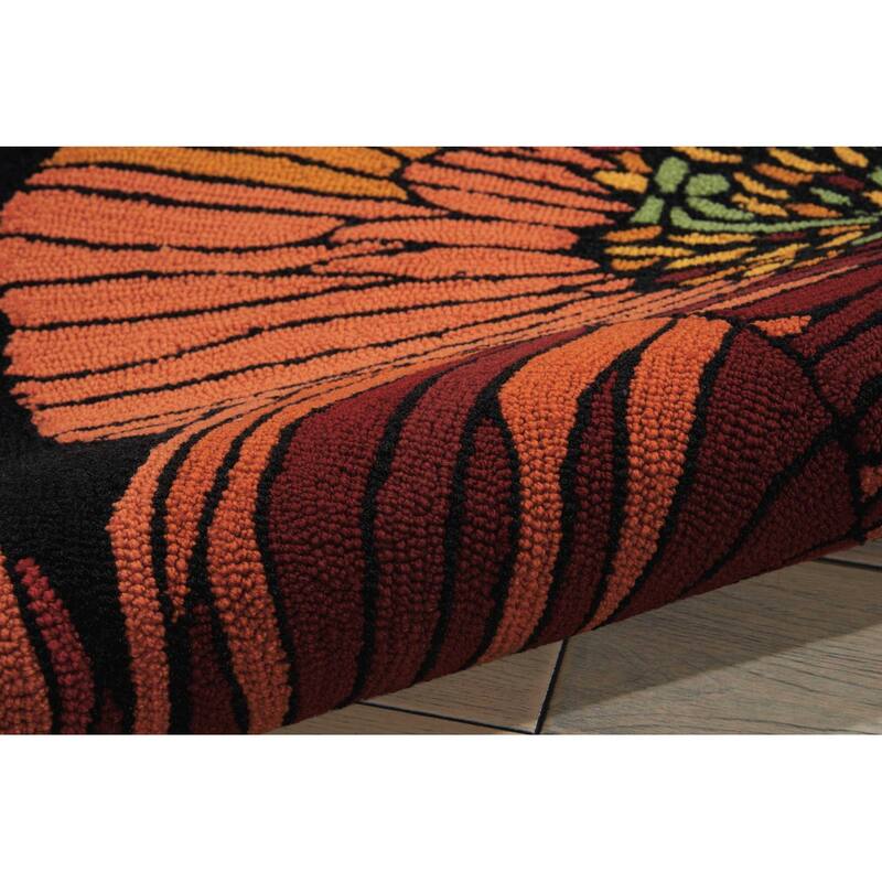 Gavu Floral Traditional Stain Resistant Area Rug By HomeRoots - 33' X '21' X '0.5
