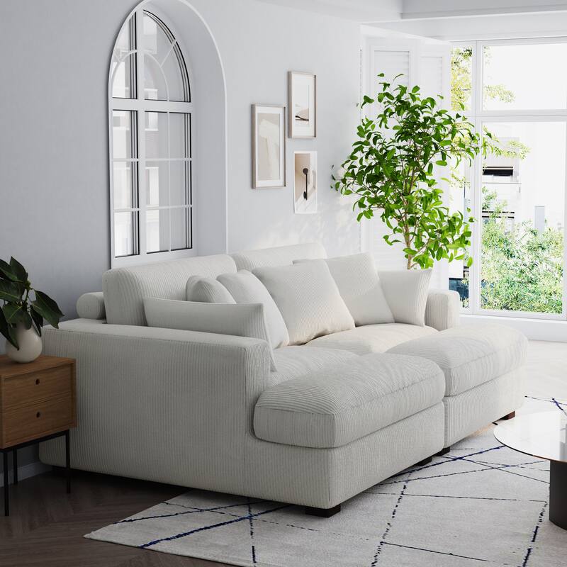 Navaeh Corduroy Modular Sectional Sofa Large Couch Sleeper Chaise