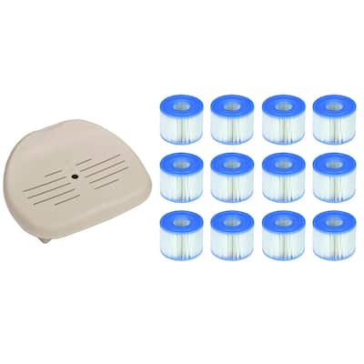 Intex Removable Slip-Resistant Seat For Inflatable Pure Spa Hot Tub + Filters - 9