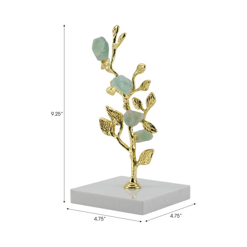 Metal Tree Sculpture on Marble Base Charming Living Room, Office, Home Decor