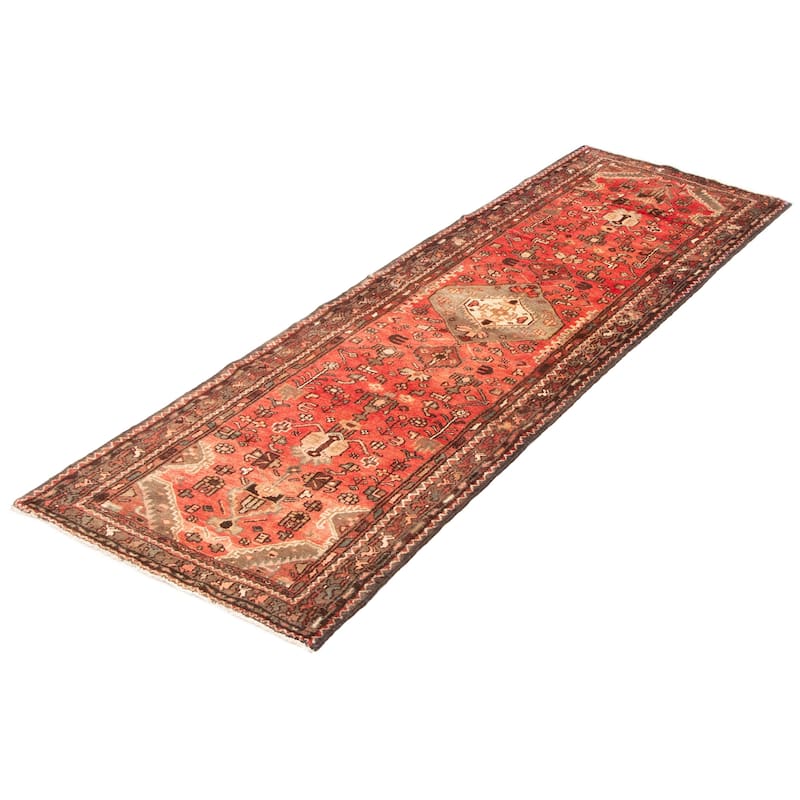 ECARPETGALLERY Hand-knotted Andelz Copper Wool Rug - 3'4 x 9'8