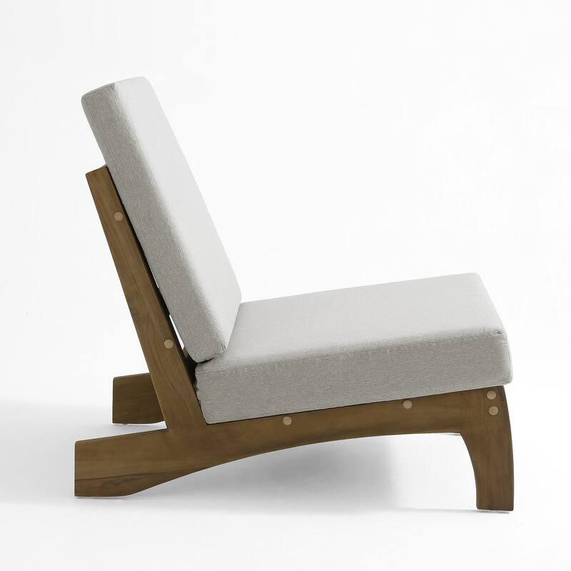 Outdoor Acacia Club Chair Set Loveseate with Weather-Resistant Cushions