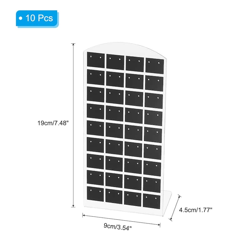 10pcs Earring Display Stand,Acrylic Earring Holder 72 Hole L Rack - Black White