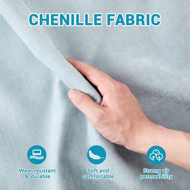 Chenille Upholstered Sofa with Lumbar Pillows