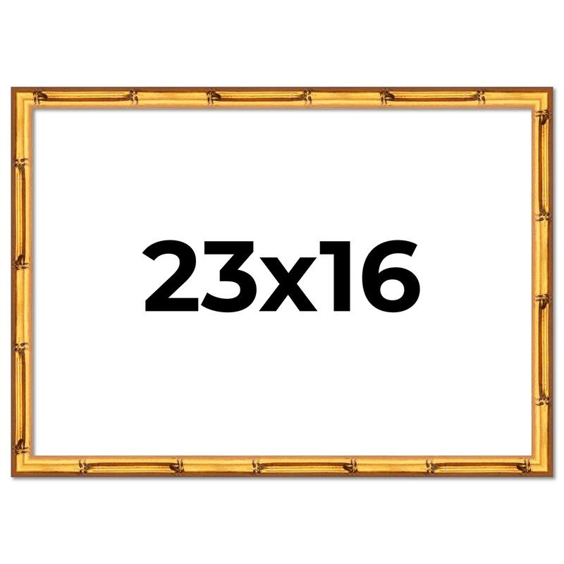 23x16 Frame Gold Bamboo Solid Wood Picture Frame | 1 Inch Moulding