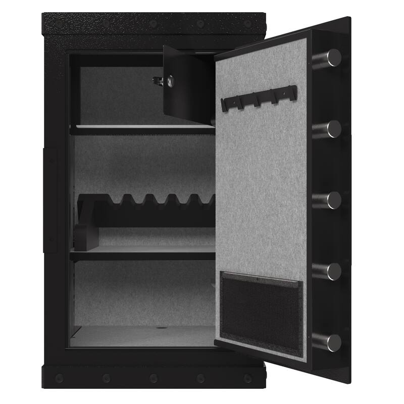 Roomfitters 28.3 Inch Biometric Security Safe with Fingerprint Lock and Hidden Compartment, Carbon Steel, Black