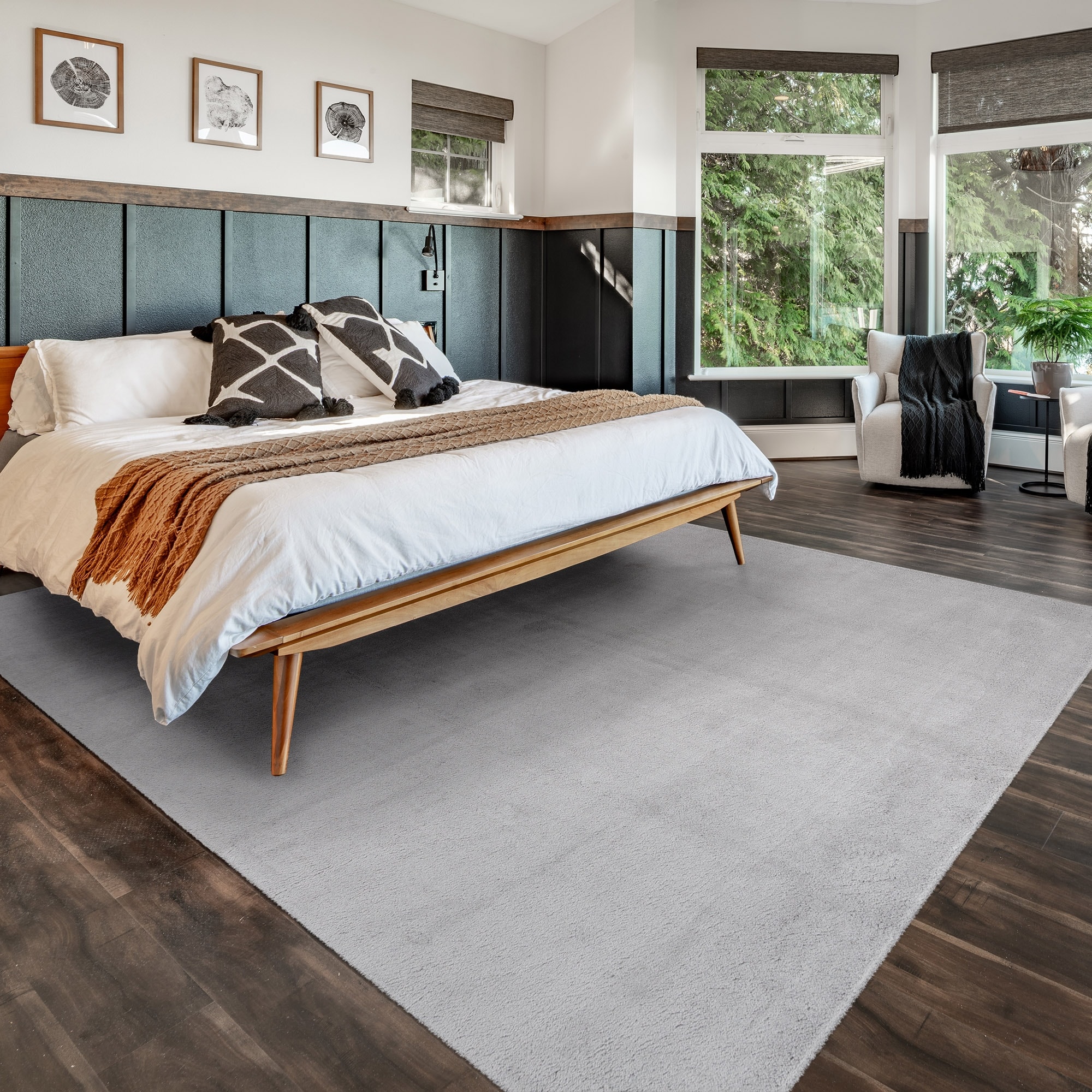 新品 KAYANTA RUG 120x160cm ACME FURNITURE Cadence Tonee Plush Polyester Solid Color Non-Slip Super-Soft Shag