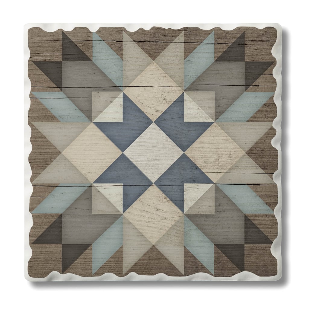 Counterart Absorbent Stone Coasters - Starburst - Set of 4 - 4x4x233