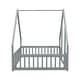 preview thumbnail 46 of 49, Full Floor House Bed with Fence,Guardrails