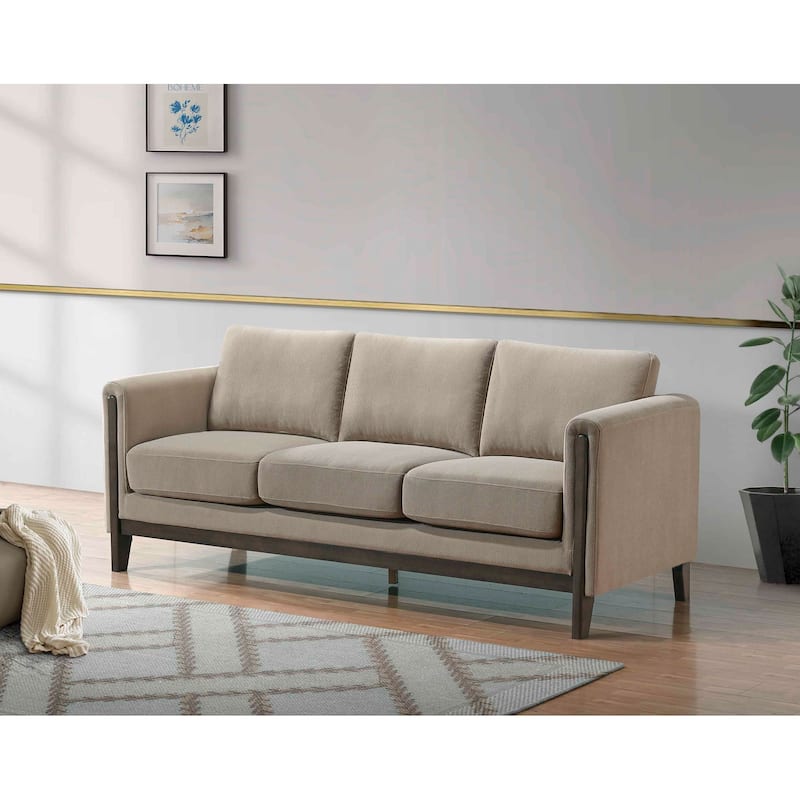 Islington Fabric Upholstered Panel Arm Sofa Taupe - 81.5" x 32.75" x 35"