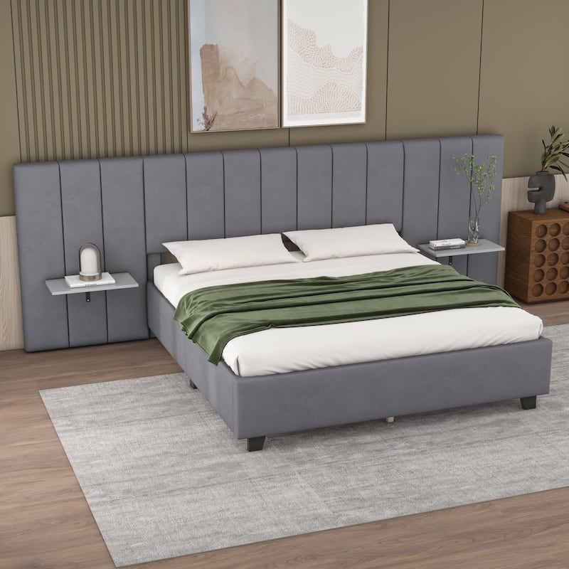 Velvet Upholstered Platform Bed