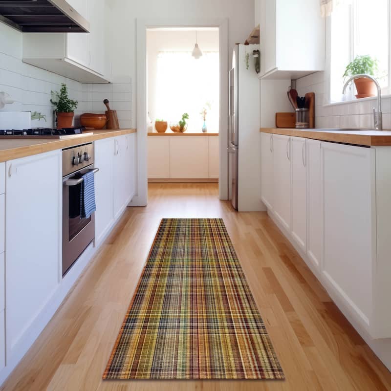 Premium Washable Super Soft Plaid Mayfield Rug - Paprika - 2' 3" x 7' 6" - Runner
