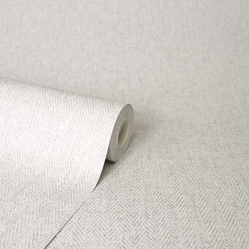 Fine Decor Theo Light Grey Chevron Wallpaper