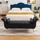 preview thumbnail 39 of 65, Armed Ottoman Bench PU Leather Bench Button Tufted Sofa Stool Bench Footrest Stoolfor Entryway, Living Room and Window