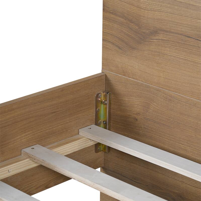 King Size Engineered Wood Platform Bed with 650lb Capacity